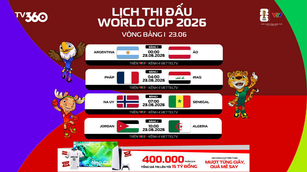 Argentina vs Áo link xem trực tiếp trên VTV hôm nay 1