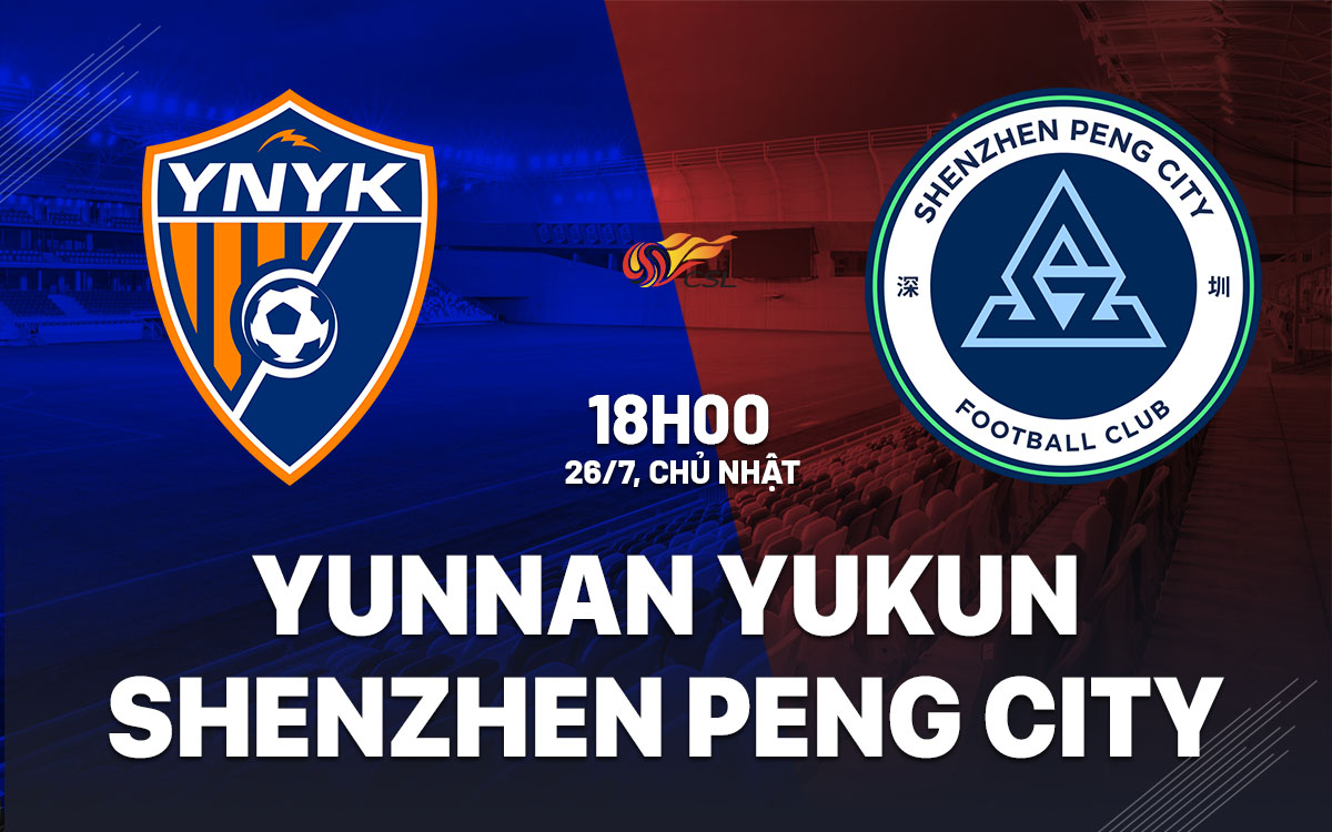 nhan dinh bong da du doan Yunnan Yukun vs Shenzhen Peng City vdqg trung quoc hom nay