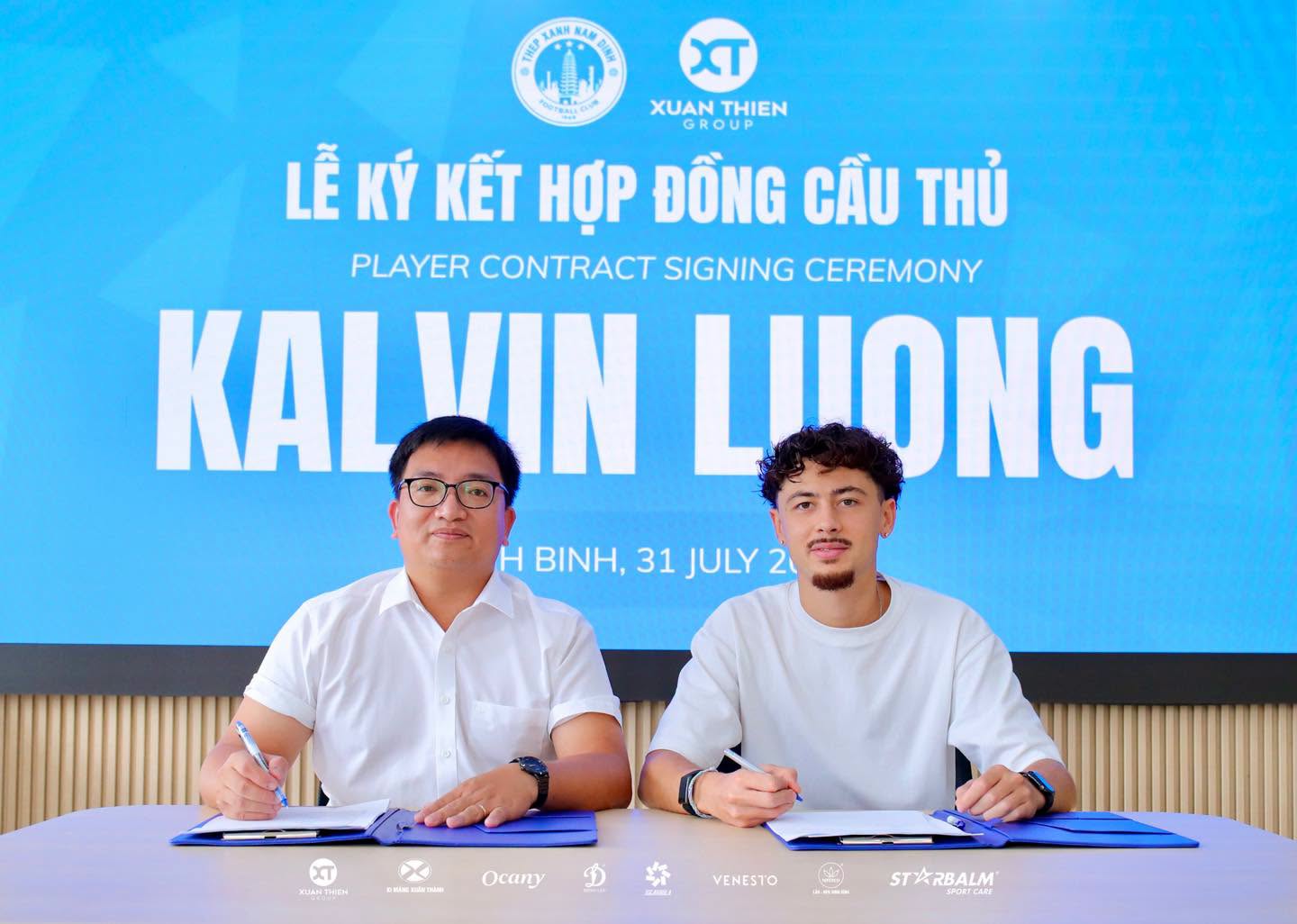 CLB Nam Định trình làng tân binh Kalvin Luong CLB Nam dinh trinh lang tan binh Kalvin Luong