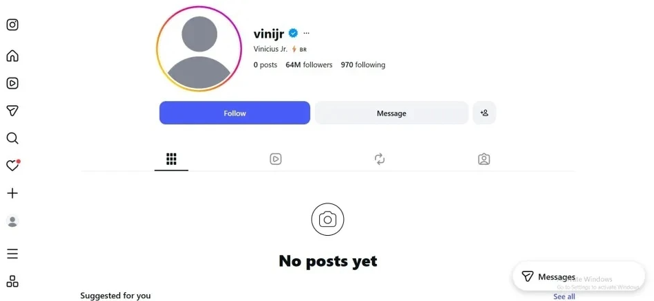 Vinicius Junior xóa sạch trang Instagram cá nhân 1