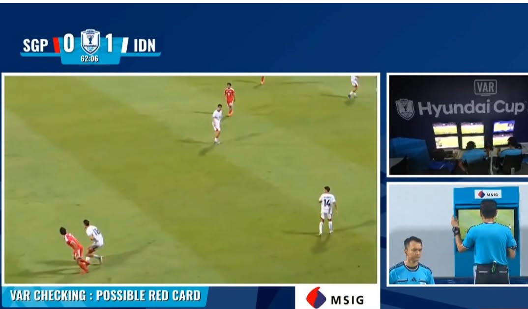 VAR cứu nguy cho Singapore một bàn thua trông thấy trước Indonesia 1 VAR cứu nguy cho Singapore một bàn thua trông thấy trước Indonesia 1
