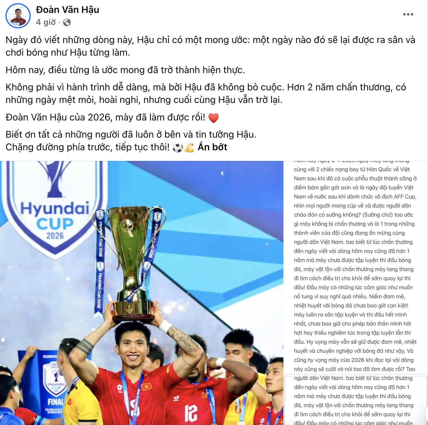Văn Hậu xúc động nhìn lại hành trình hơn 2 năm chấn thương 1 Văn Hậu xúc động nhìn lại hành trình hơn 2 năm chấn thương 1