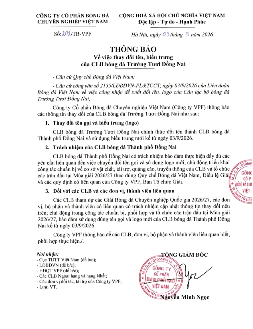 dong Nai doi ten
