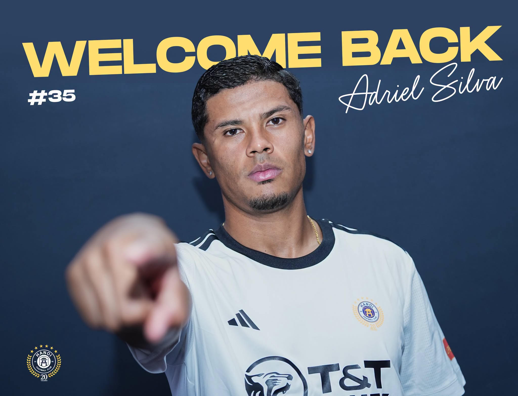 Adriel Silva tro lai khoac ao CLB Ha Noi