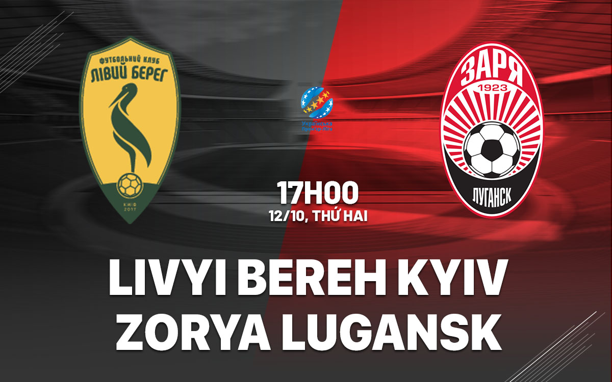 nhan dinh bong da du doan Livyi Bereh Kyiv vs Zorya Lugansk vdqg ukraine hom nay