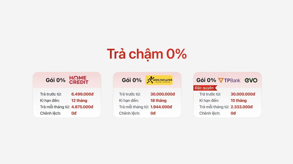 iPhone Duo trả góp 0% tại Thế Giới Di Động cọc 30 triệu, trả trước từ 6,5 triệu 2