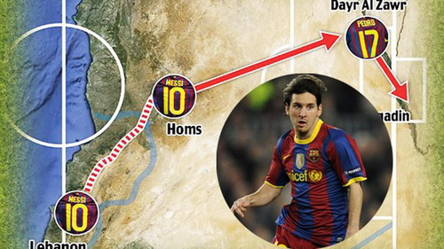 Messi bị gán ghép với quân nổi dậy Syria
