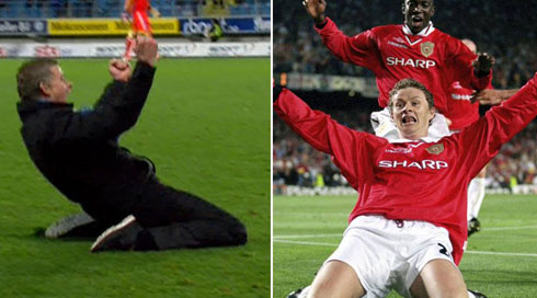 Cựu Quỷ đỏ Solskjaer tái hiện pha ăn mừng lịch sử