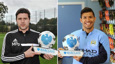 Tiền đạo Sergio Aguero và HLV Pochettino xuất sắc nhất Premier League trong tháng 10