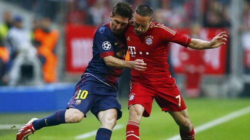 Ribery lừa cho Messi ngã sõng soài