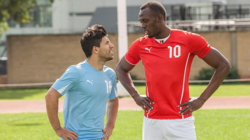 Usain Bolt và Sergio Aguero hâm nóng đại chiến thành Manchester