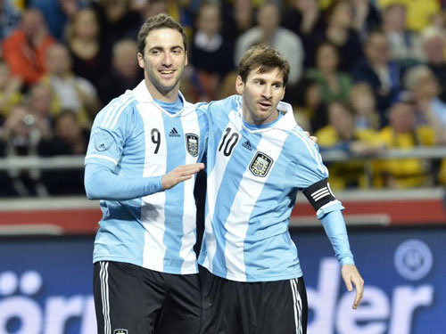 Messi và Higuain cùng lập cú đúp cho Argentina