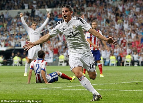 James Rodriguez dang choi rat tien bo trong mau ao Real Madrid