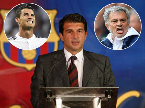 Tranh cử chức chủ tịch Barcelona bằng chiêu bài Ronaldo và Mourinho