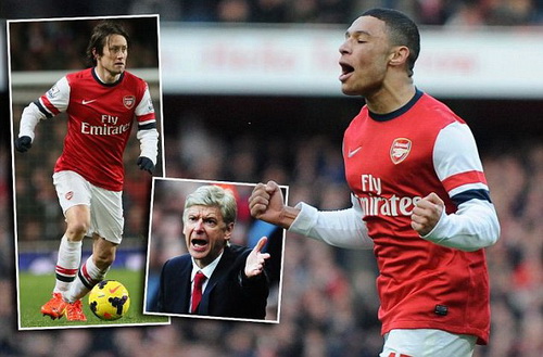 Đường binh của Wenger: Phế Ox, dùng Rosicky!