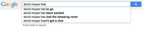 Đến Google cũng châm biếm David Moyes