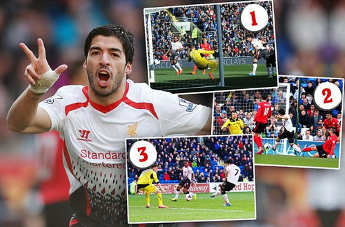 Suarez lập hattrick, Liverpool đánh tennis với Cardiff