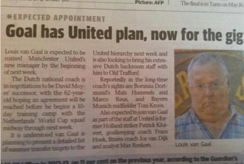 Báo Australia nhầm lẫn tai hại về Louis van Gaal