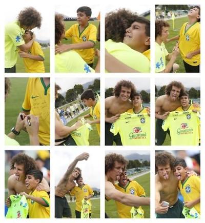 Hóa thiên thần, David Luiz khiến fan nhí sướng phát khóc