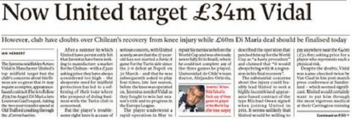 Sau Di Maria, M.U tiếp tục nổ bom tấn Vidal