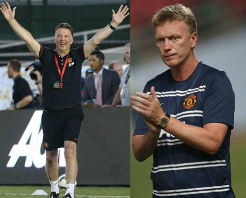 Van Gaal ăn đứt David Moyes trong giai đoạn khởi động ở Man Utd