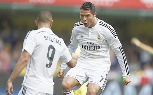 Ronaldo ăn mừng bàn thắng thứ 10 của mình ở La Liga mùa này