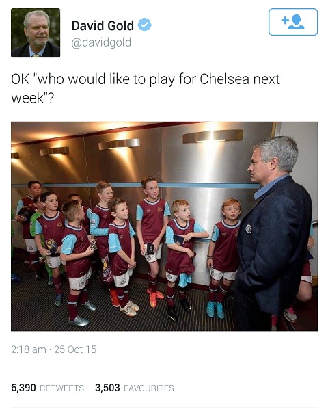 Chủ tịch West Ham giễu cợt sao Chelsea không bằng lũ trẻ con