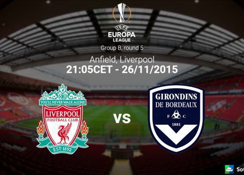 Liverpool 2-1 Bordeaux: The Kop chính thức vượt qua vòng bảng Europa League