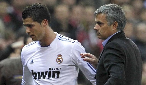 Ronaldo va Mourinho tung co moi quan he rat cang thang