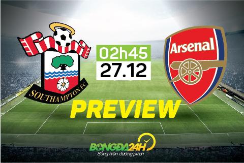 Southampton vs Arsenal (2h45 ngày 27/12): Pháo thủ chưa thể dừng lại