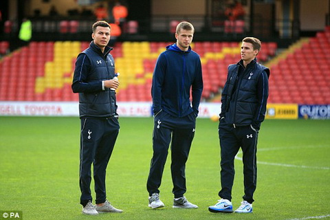 Dele Alli (left), Eric Dier (centre) and Tom Carroll