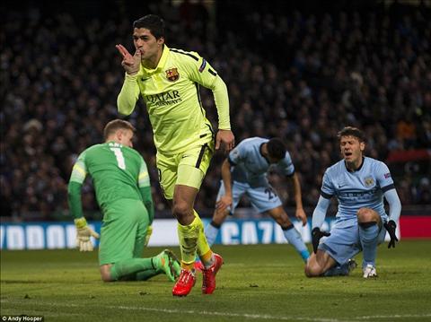 Suarez lap cu dup trong tran Man City vs Barca hinh anh