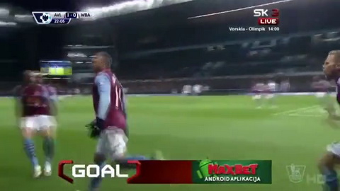 Video bàn thắng: Aston Villa 2-1 West Brom (Vòng 28 Premier League 2014-2015)