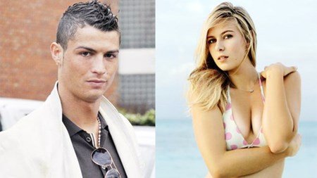 Cristiano Ronaldo tung len giuong voi nu hoang quan vot Maria Sharapova hinh anh