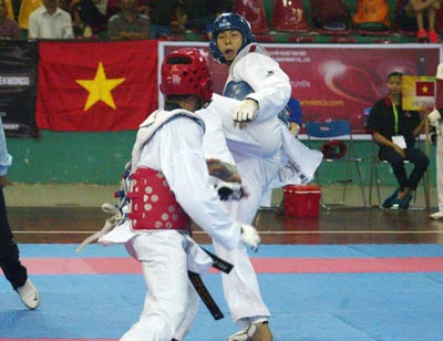 Doi Taekwondo Viet Nam Se vat va leo doc hinh anh