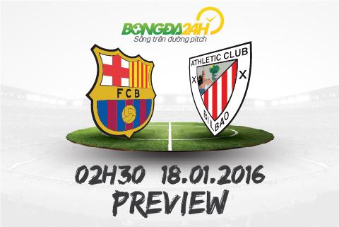 Barcelona vs Athletic Bilbao (2h30 ngày 18/1): Barca không chỉ có bộ ba MSN