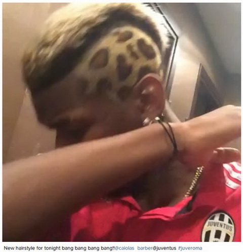 Tiền vệ Paul Pogba khoe tóc siêu dị