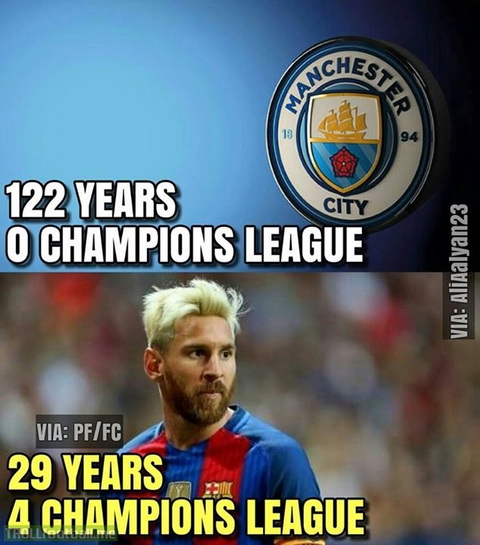 Messi vo dich Champions League nhieu hon ca Man City.