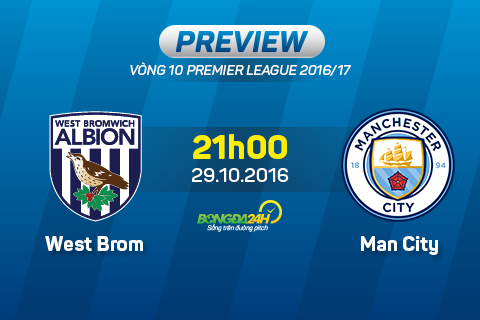 West Brom vs Man City (21h00 ngày 29/10): Pep Guardiola hết phép?
