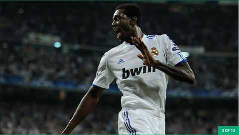 Emmanuel Adebayor: Ngoi sao nguoi Togo toi Real Madrid theo dang cho muon vao nam 2011, nhung anh khong de lai an tuong khi chi ghi 5 ban sau 14 lan ra san o La Liga.