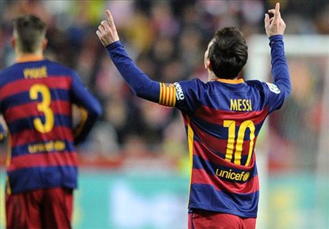 Messi tiep tuc tu pha ky luc ghi ban tai Liga khi tro thanh nguoi dau tien dat den moc 300. Anh: Reuters