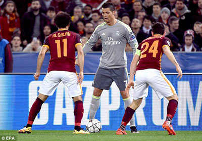 Video clip bàn thắng: AS Roma 0-2 Real Madrid (Vòng 1/8 Champions League 2015/2016)