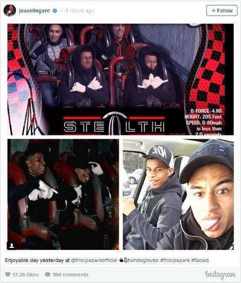 Hai sao trẻ M.U đến công viên ăn mừng vào chung kết FA Cup