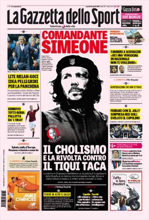 Bao gioi Italia vi Diego Simeone nhu nha cach mang dong huong Che Guevara