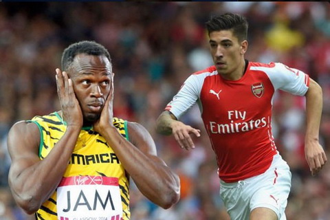 Sao Arsenal tu tin thach dau tia chop Usain Bolt hinh anh