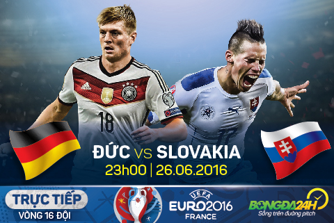 LINK XEM trực tiếp trận đấu Đức vs Slovakia 23h00 ngày 26/6