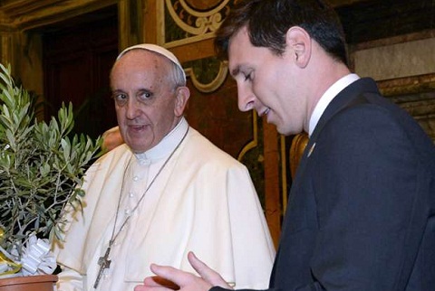 Lionel Messi duoc giao hoang Pope Francis khen ngoi