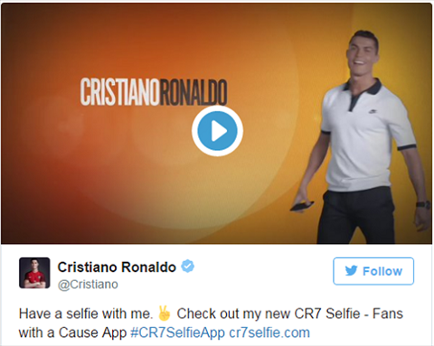 Ronaldo ra mat ung dung chup anh selfie lam tu thien hinh anh 2
