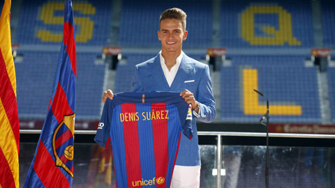 Tân binh Denis Suarez tiếp quản áo số 6 huyền thoại của Xavi ở Barca