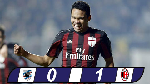 Sampdoria 0-1 AC Milan: Carlos Bacca cứu rỗi Rossoneri